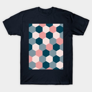 Blush Pink and Blue Geometric Shapes T-Shirt